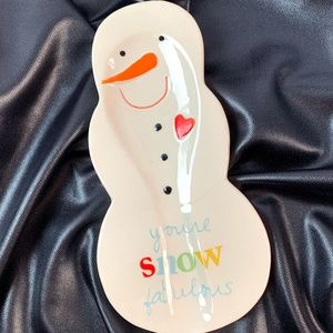 Snowman Spoon Rest Ceramic Sandra Magsamen